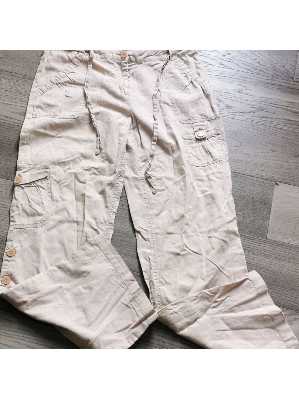 Dahlia Collection Linen/cotton Beachy Boho pants. Size 8.